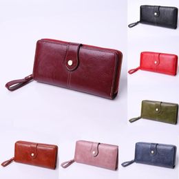 Wallets Embossed Leather Long Clutch Wallet For Women Large Capacity Multifunction Phone Bag Coin Lady Purse #15