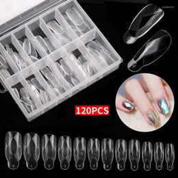 False Nails 120pcs/box Nail Tips For Extension No Paper Full Cover Form Diamond Acrylic Fake Manicure