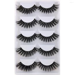 False Eyelashes 5 Pairs Mink Lashes Natural 3D Fake Makeup Kit Extension Maquiagem