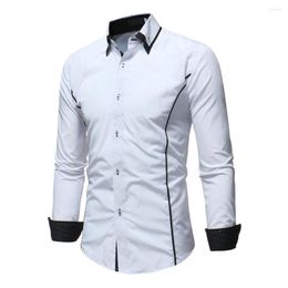 Men's Casual Shirts Men Fall Shirt Chic Business Long Sleeve Streetwear Spring For Work