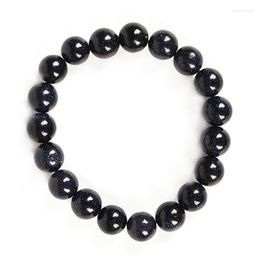 Bangle Glittering Round Black Obsidian 10mm Stone Beads Manual DIY Chain Bracelet 7.5inch On Business Preferred Accessories Gifts H294