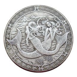 Hobo Coins USA Morgan Dollar Mermaid Hand Carved Copy Coins Metal Crafts Special Gifts #0122