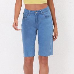 Women's Shorts Blue Denim Jeans Women 2023 Summer Korean Fashion Solid High Waisted Straight Vintage Streetwear