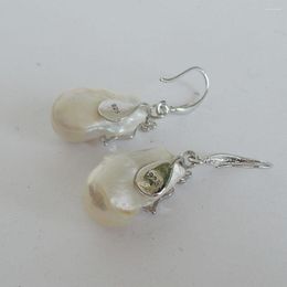 Dangle Earrings 15-25 Mm Nature Freshwater Pearl Earring Baroque