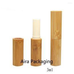 Storage Bottles Slim Bamboo Wooden Lip Tube 3ML Beauty Tool Empty Cosmetic Rouge Filler Lipstick Container 10pcs/lot