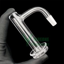 Control Tower Quartz Blender Banger 80mm Tall 16mm OD with Flared Grid Dish 10mm 14mm Male 90 Degree Full Weld Long Terp Slurper Blender Dab Nails YAREONE Wholesale