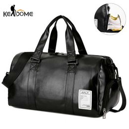 Outdoor Bags Gym Bag Leather Sports Bags Dry Wet Bags Men Training for Shoes Fitness Yoga Travel Luggage Shoulder Sac De Sport Bag XA512WD T230129