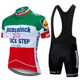 Sets Deceuninck QuickStep Jersey Set MTB Maillot Summer Cycling Clothing Road Bike Shirts Suit Bicycle Tops Ropa Ciclismo Z230130