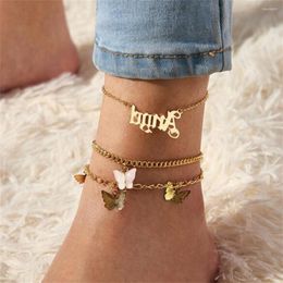 Anklets Fashion Women Feet Jewelry Accessories Letter ANGEL Ankle Bracelet Leg 2023 Enkelbandjes Sieraden