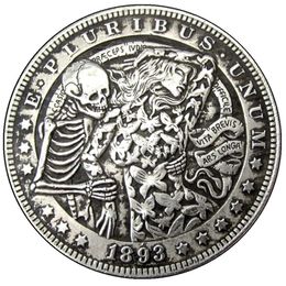 Hobo Coins USA Morgan Dollar Skull Zombie Skeleton Hand Carved Copy Coins Metal Crafts Special Gifts #0063