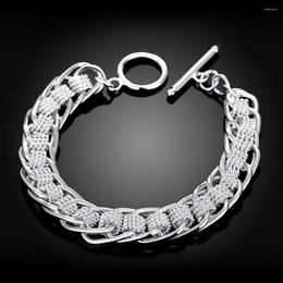 Link Bracelets Wholesale 925 Colour Silver Creativity Circle Chain For Woman Man Wedding Party Christmas Gifts Fashion Jewellery