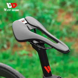 s WEST BIKING MTB Road Bike Triathlon Cycling Race Seat Nylon Fibre Leather Bicycle Saddle High Performance Open Super Flow 0131