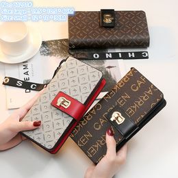 Factory wholesale ladies shoulder bags 2 sizes multifunctional zipper fashion long wallet contrast leather mobile phone coin purse sweet letters clutch bag 1201#