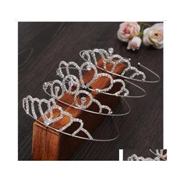 Headbands Princess Crown Bridal Tiara Wedding P O Studio Rhinestone Crystal Hair Accessor Jewelry 68 D3 Drop Delivery Dhumh