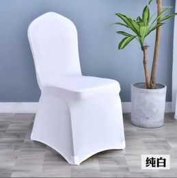 Chair Covers Faster 50PC White Black Universal Stretch Spandex With Elastic Band Wedding Party Banquet El Decoration