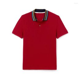 Men's Polos Neckline Stripes Top Quality Short Sleeve Crocodile Polo Shirts Summer Cotton Casual Shirt For Men Fashion Homme