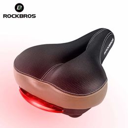 s ROCKBROS Soft Part Front Seat MTB Bicycle Taillight Cushion Bike Leather Saddle Rail Hollow Mat Cover 2 Styles 0131