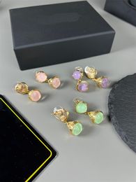 Fashion Womens Designer Glazed Earrings Studs C Good Quality Jewelrys Ear Rings Stud Wedding Party Festival Summer Retro With Box 2023