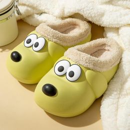 Slippers Ladies For Women Winter Couples Cute Dog Warm Home Baotou Waterproof Soft Bottom Womens Comfort Shoes Wide Width