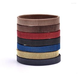 Link Bracelets Retro Punk Multi Colour Stainless Steel Elastic Bracelet For Women Luxury Designer Jewellery Items With