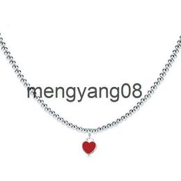 Pendant Necklaces NEW % 925 Sterling Silver Necklace Pendant Heart Bead Chain Rose Gold And Gold Luxurious For Women Fashion Jewelry Original Gift T2201314