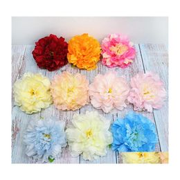 Decorative Flowers Wreaths Diy Artificial Silk Peony Flower Heads Simation Party Wedding Decoration Home 13Cm Drop Delivery Garden Ot0P7