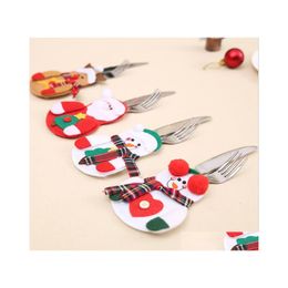 Christmas Decorations Tableware Set Cartoon Image Cutlery Santa Reindeer Style Home And Restaurant Table Decoration Lxl356A Drop Del Dhzjv