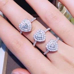 Wedding Rings CAOSHI Romantic Lady Bands With Heart Shape Design Sweet Female Proposal Delicate Shiny Zirconia Accessories Gift