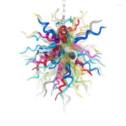 Chandeliers Modern Chandelier Lighting LED Lights Hand Blown Coloured Glass For Home Decoration