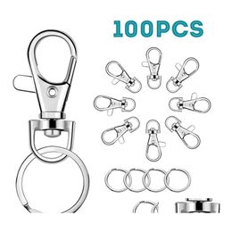 Keychains Lanyards Swivel Clasps Lanyard Snap Hook With Key Rings Clip Hooks Lobster Claw Clasp For Jewelry Diy Crafts Dhs Q389Fz Dhbig