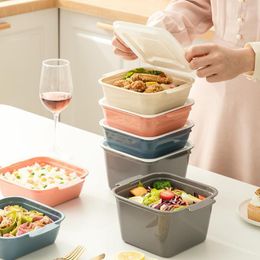 Dinnerware Sets Portable Lunch Box With Lid Stackable Design Microwavable Heating Office Worker Bento Case Picnic