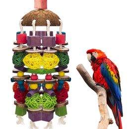 Other Bird Supplies 1pc Pet Parrot Toys Wooden Durable s Chew Large Colourful for Macaw Swing Toy s Accessories hun 230130