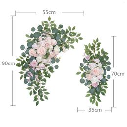 Decorative Flowers 2x Wedding Arch Door Wreath Ceremony Backdrop Artificial Swag