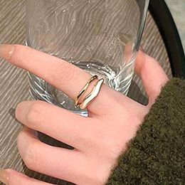 Wedding Rings Cold Wind Sand Clouds Ring Female Design Niche Fashion Contracted Joker Open Personality Index Finger