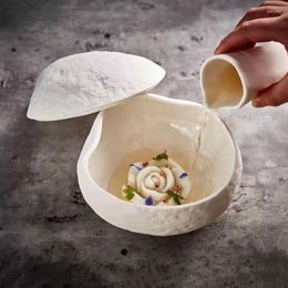 Bowls Creative Ceramics Dinner Bowl Pasta Dishes Rice Soup Home Irregular Shaped Tableware Snack Dessert Dish Kitchen Dinnerware