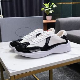 2023selling Men Fashion Casual Shoes America's Cup Design Patent Leather and Nylon Luxy Sneakers mens shoe kq1h0001