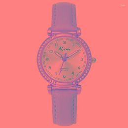 Wristwatches Style Women's Watch With Diamond Inlaid Fashion Korean Version Luminous Quartz Belt Student