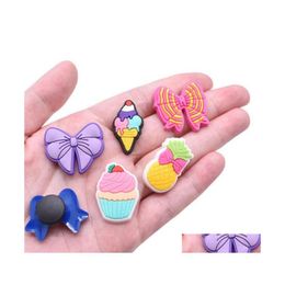 Shoe Parts Accessories Colorfs Bow Tie Croc Charm Pvc Cute Cartoon Garden Shoecharms Buckle Clog Chrild Gift Drop Delivery Shoes Dhysr