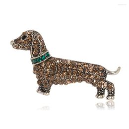 Brooches Dachshund Badge Rhinestone Sausage Dog For Women Cute Puppy Brooch Pin Design T-shirt Bag Handbags Men Jewellery Gift