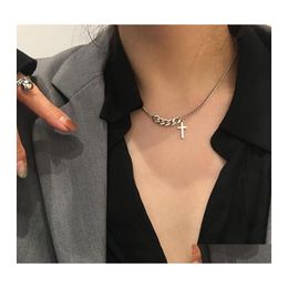 Pendant Necklaces Fashion Jewellery Short Cross Necklace Retro Choker Drop Delivery Pendants Dhq0V