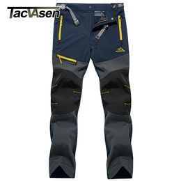 Men's Pants TACVASEN 4 Season Breathable Mens Tactical Fishing Hiking Camping Waterproof No Fleece Zipper Pocket Casual Trousers 230130