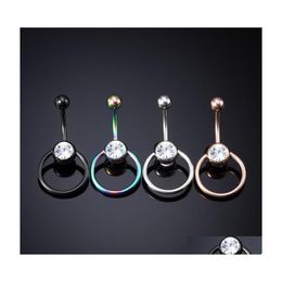 Navel Bell Button Rings Woman Sexy Body Jewelry Stainless Steel Round Puncture Decorations 2 4Ht T2 Drop Delivery Dhbvq