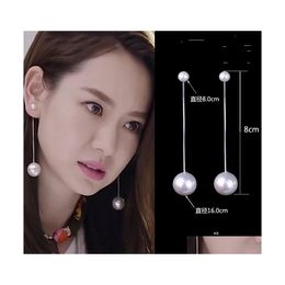 Stud Fashion Have Stamps White Hoop Pearl Earrings Aretes For Lady Women Party Wedding Jewellery With Bride Lovers Gift 68 W2 Drop Deli Dhzkg