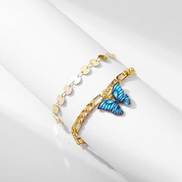 Anklets Multilayer Chain Butterfly For Women Female Trendy Ankle Bracelet On The Leg Foot Chains Anklet Beach Jewelry