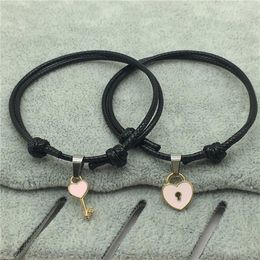 Link Bracelets 10 Pairs Simple Love Heart Couple Bracelet Valentine's Day Present Gift