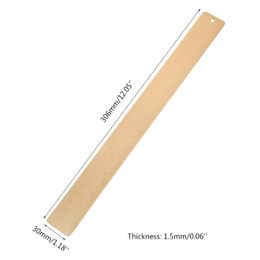 Other Desk Accessories 30cm Length Retro Brass Ruler Dual Scales Bookmark Office Stationery for School Labs Engineering Workers Drop 230130