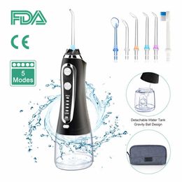 Oral Irrigators Other Hygiene Irrigator Electric Water Flosser Teeth Portable Jet Tooth Cleaner USB Rechargeable Cleaning Tools 5 Modes 300ML 221215