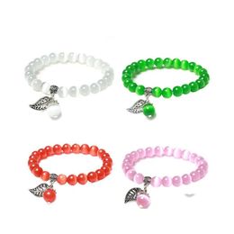 Beaded Strands Cute Crystal Colour Opal Single Circle Bracelet Jewellery Drop Delivery Bracelets Dhnad