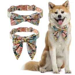 Dog Collars Cotton Bow Collar Flower Metal Buckle Pet For Wedding Birthday Accessories