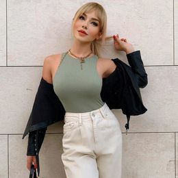 Women's Jumpsuits Rompers summer solid sexy bodycon women bodysuits female 4 Colour green slim casual za bodysuit chic lady club short playsuits femme 230131